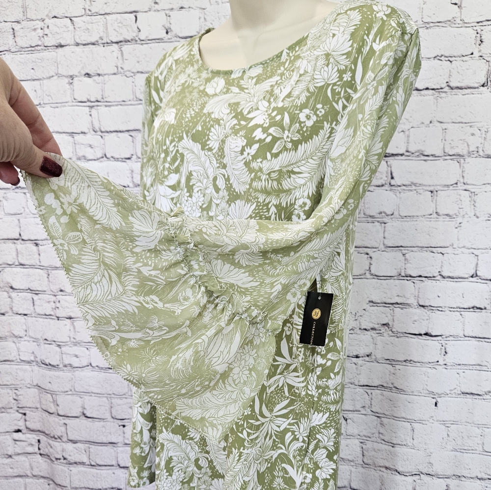 [NWT] Jm Collection Bell Sleeve Green Blouse - Picture 6 of 9